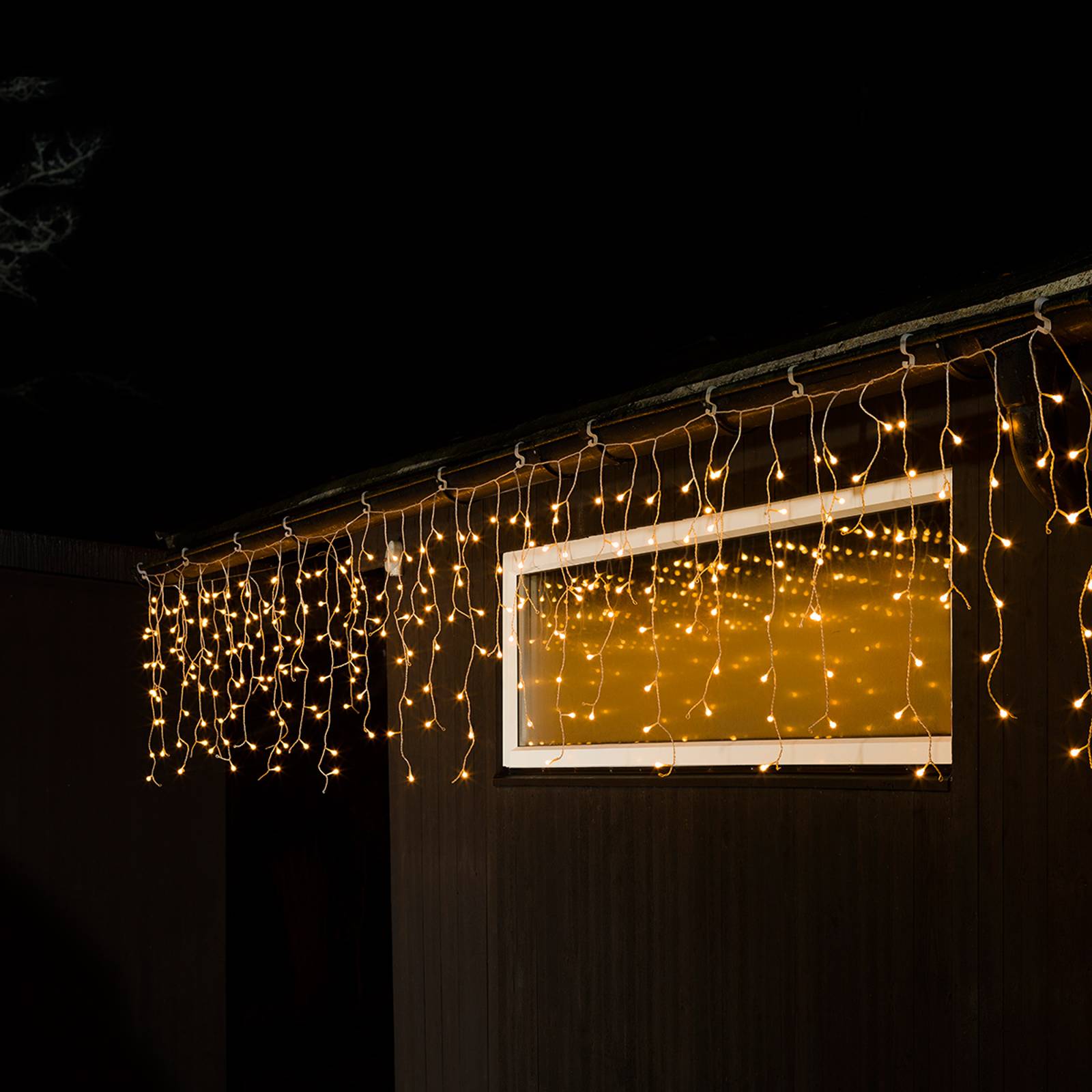 LED-ljusgardin för utomhus, 200 ljus