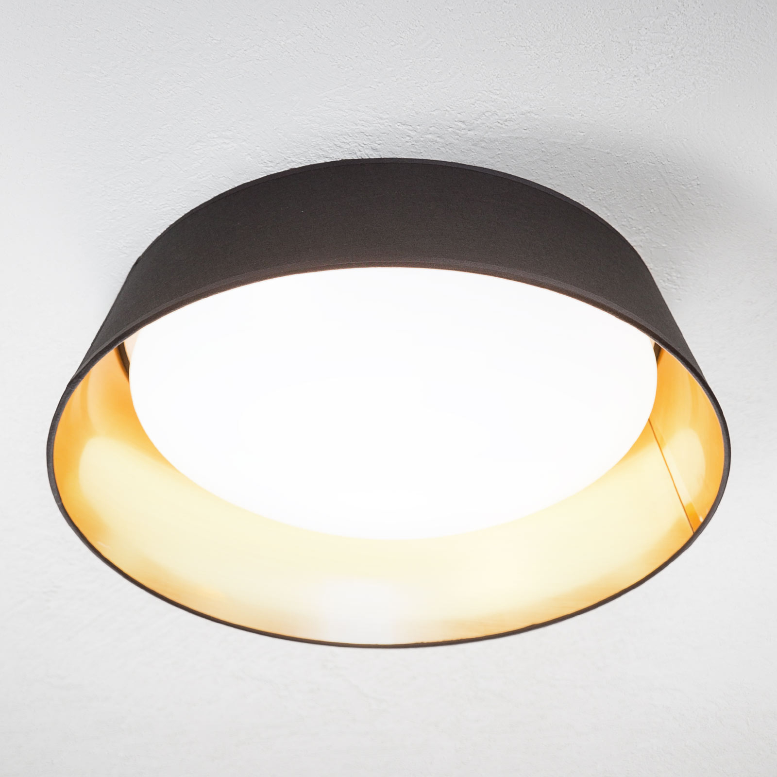 I svart-guld – rund LED-taklampa Ponts