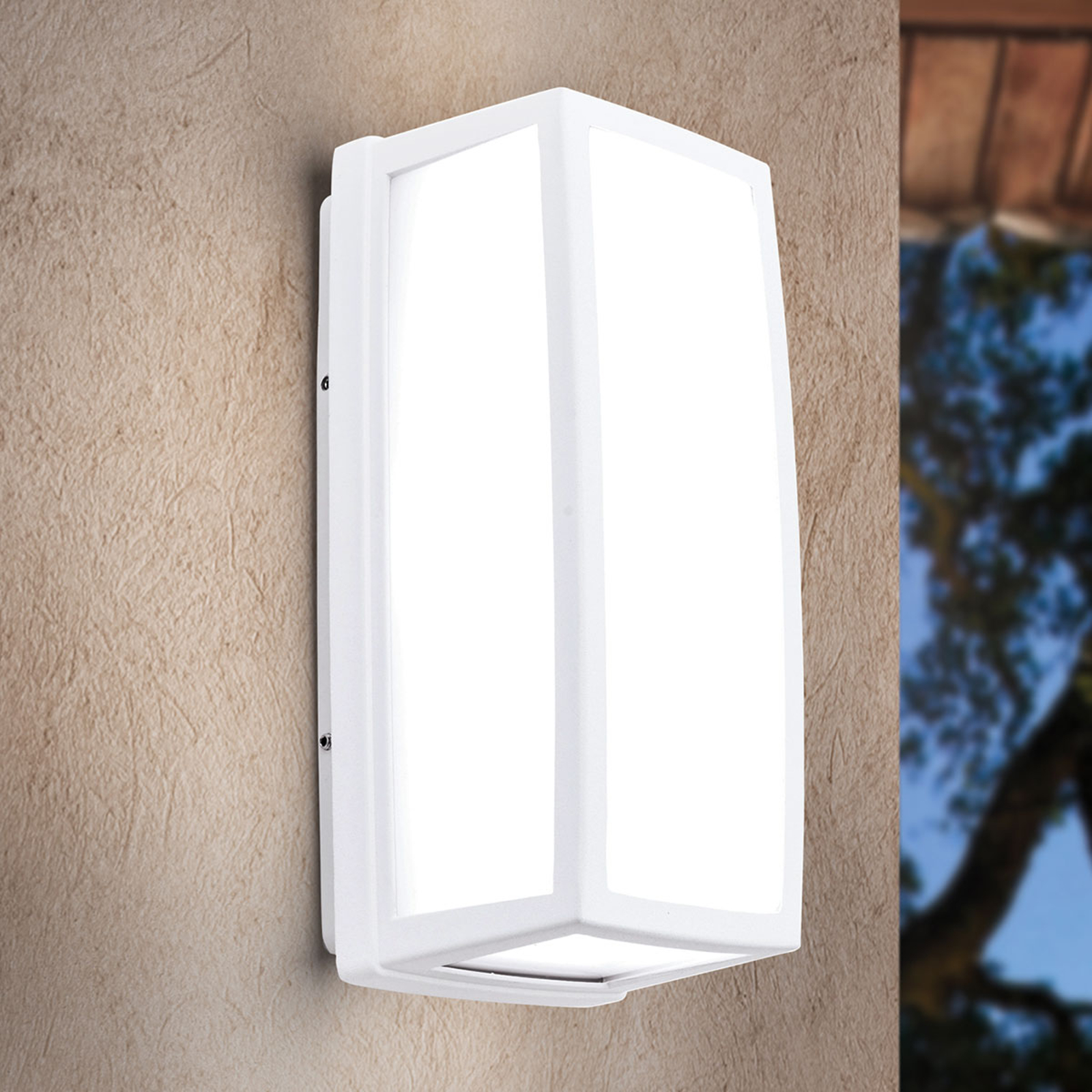 Vit LED-utomhusvägglampa Bob i aluminium, IP54
