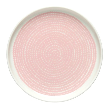 Oiva/Siirtolapuutarha Tallrik Vit/ Rosa 13.5 cm