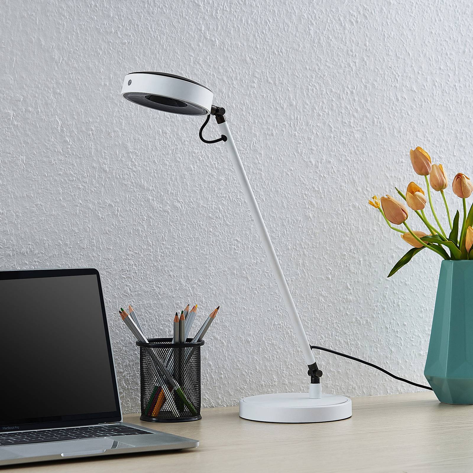 Lucande Vilana LED-bordslampa, vit