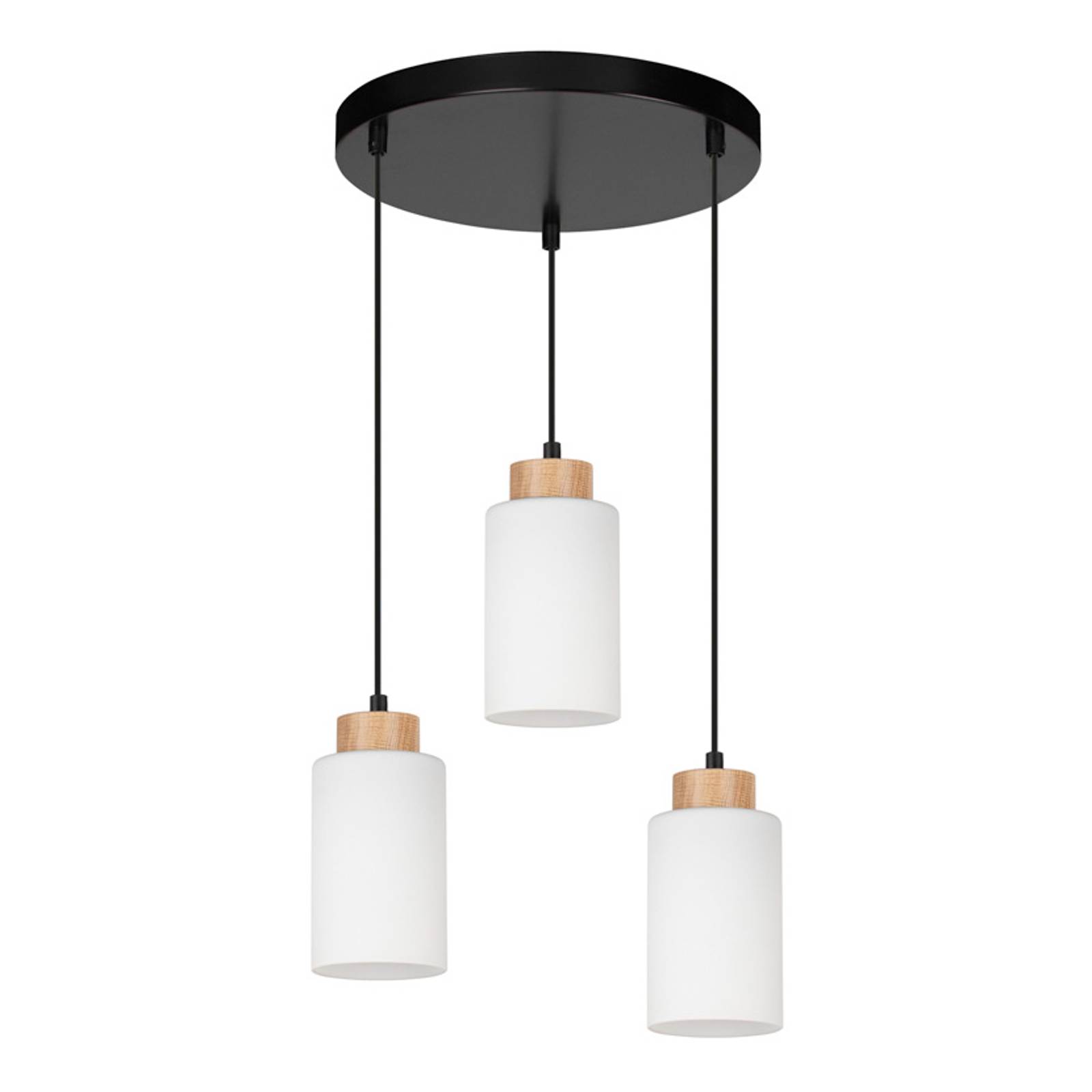 Envolight Talia hänglampa ek/vit, 3 lampor rund