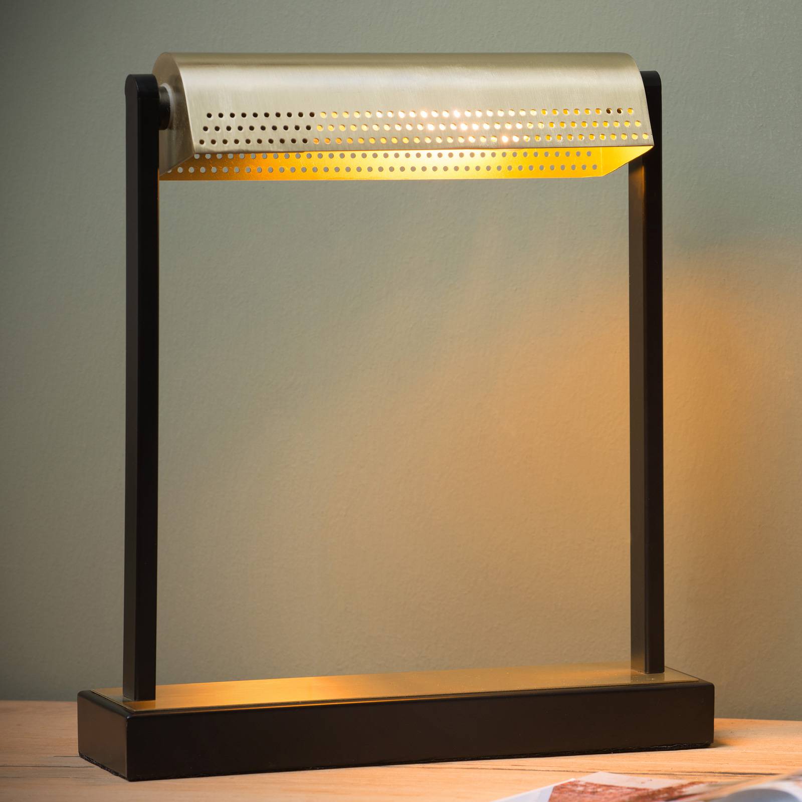 Bordslampa Laut svart, guld matt