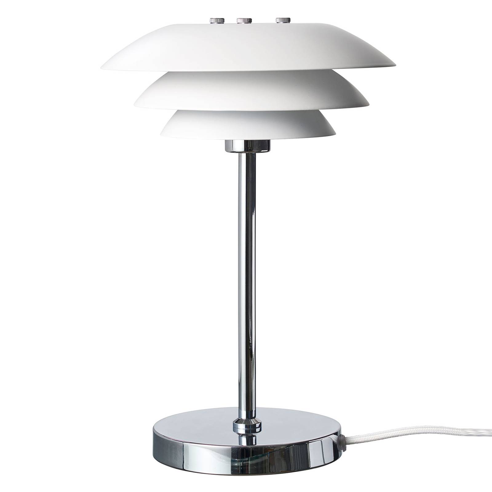 Dyberg Larsen DL20 bordslampa, Ø 20 cm, vit