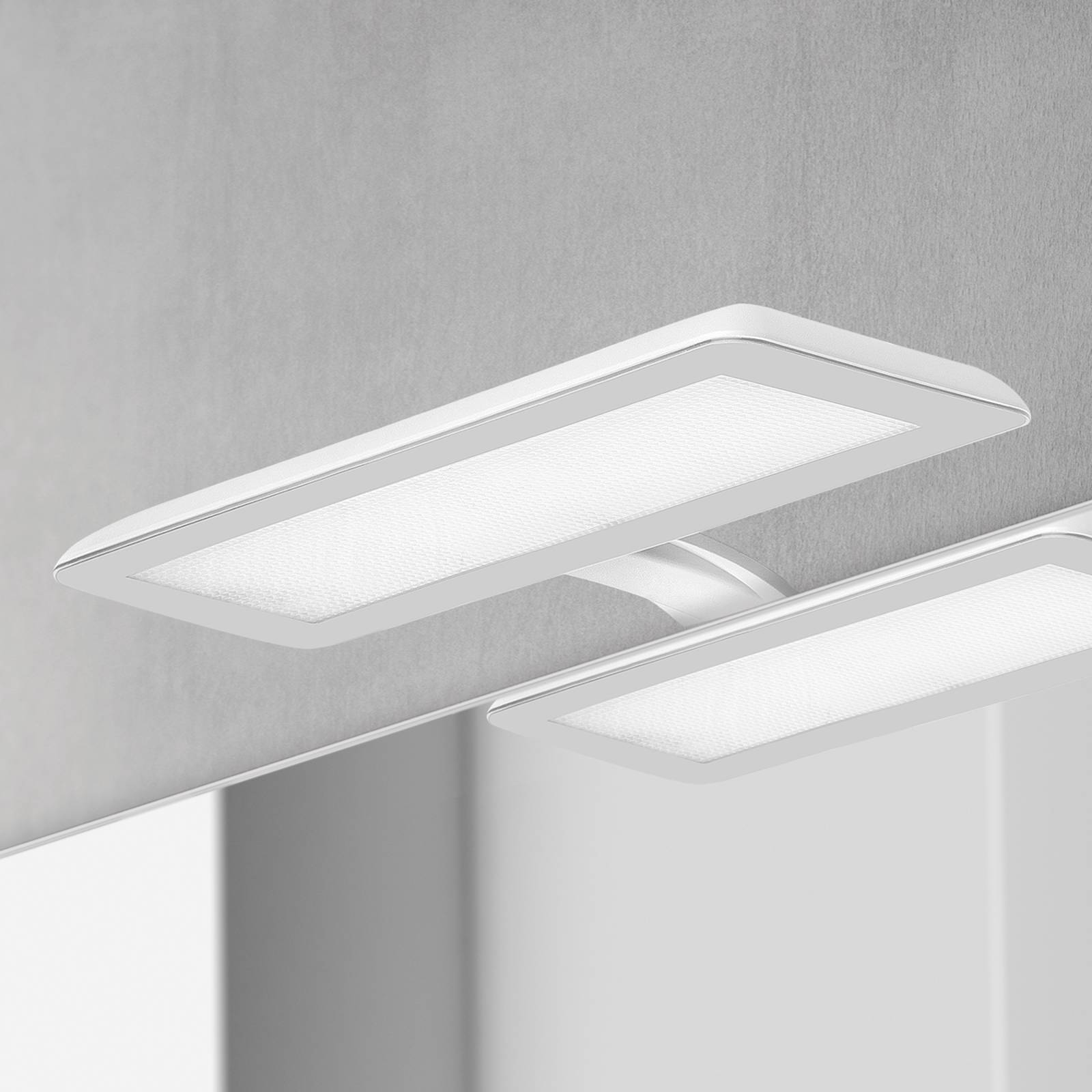 LED-spegellampa Nikita, vit/stålgrå