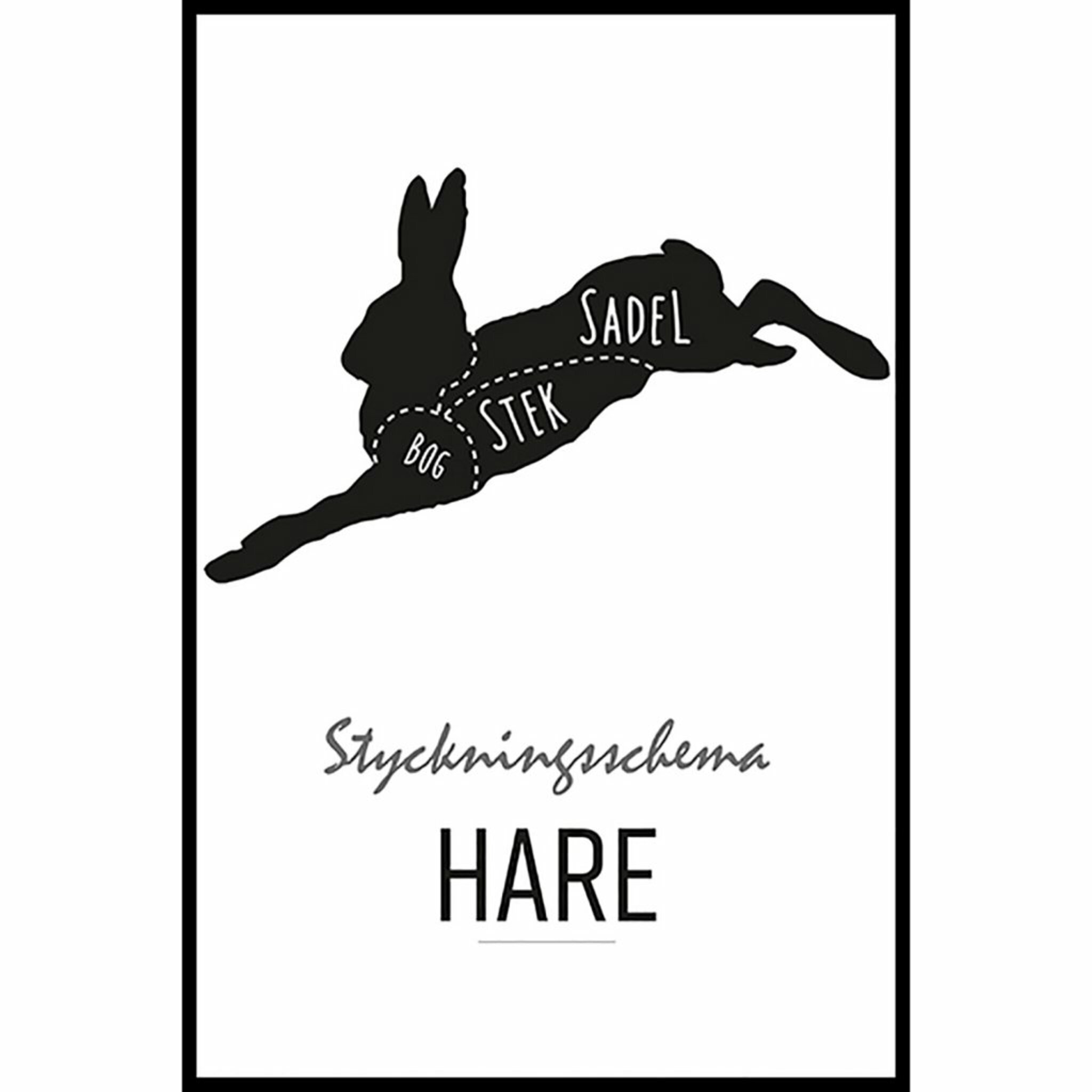 Styckningsschema Hare Poster