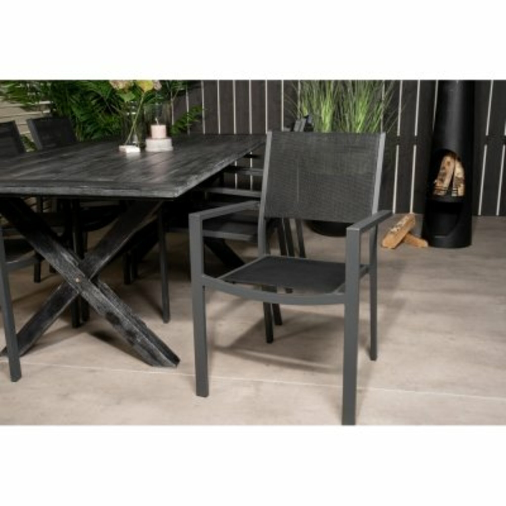 Loungestol/karmstol Copacabana, svart