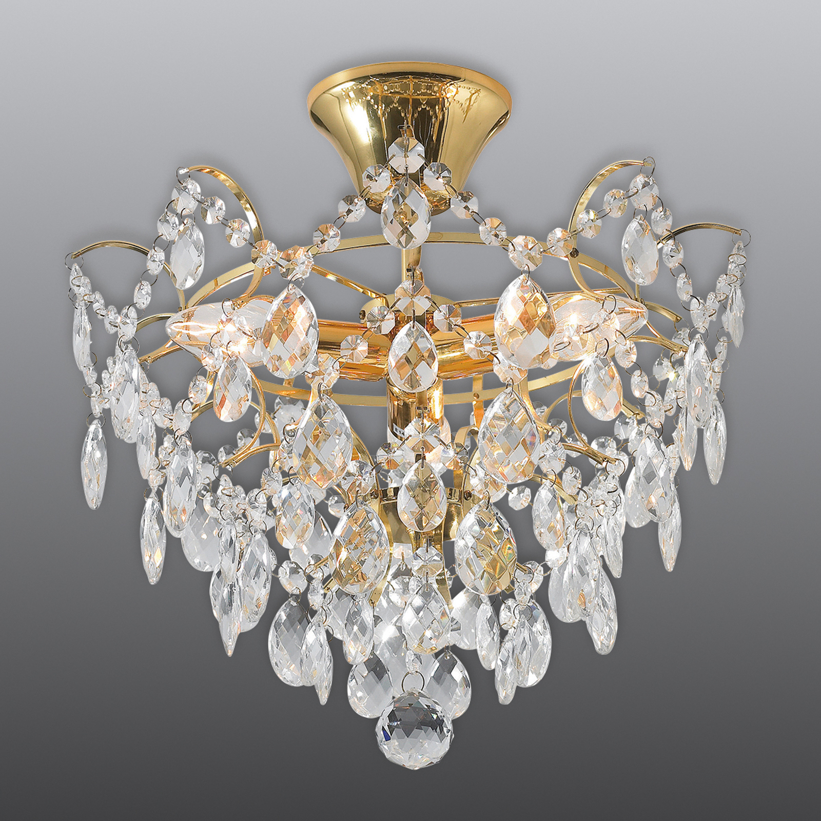 Taklampa Rosendal Ø 36 cm guld