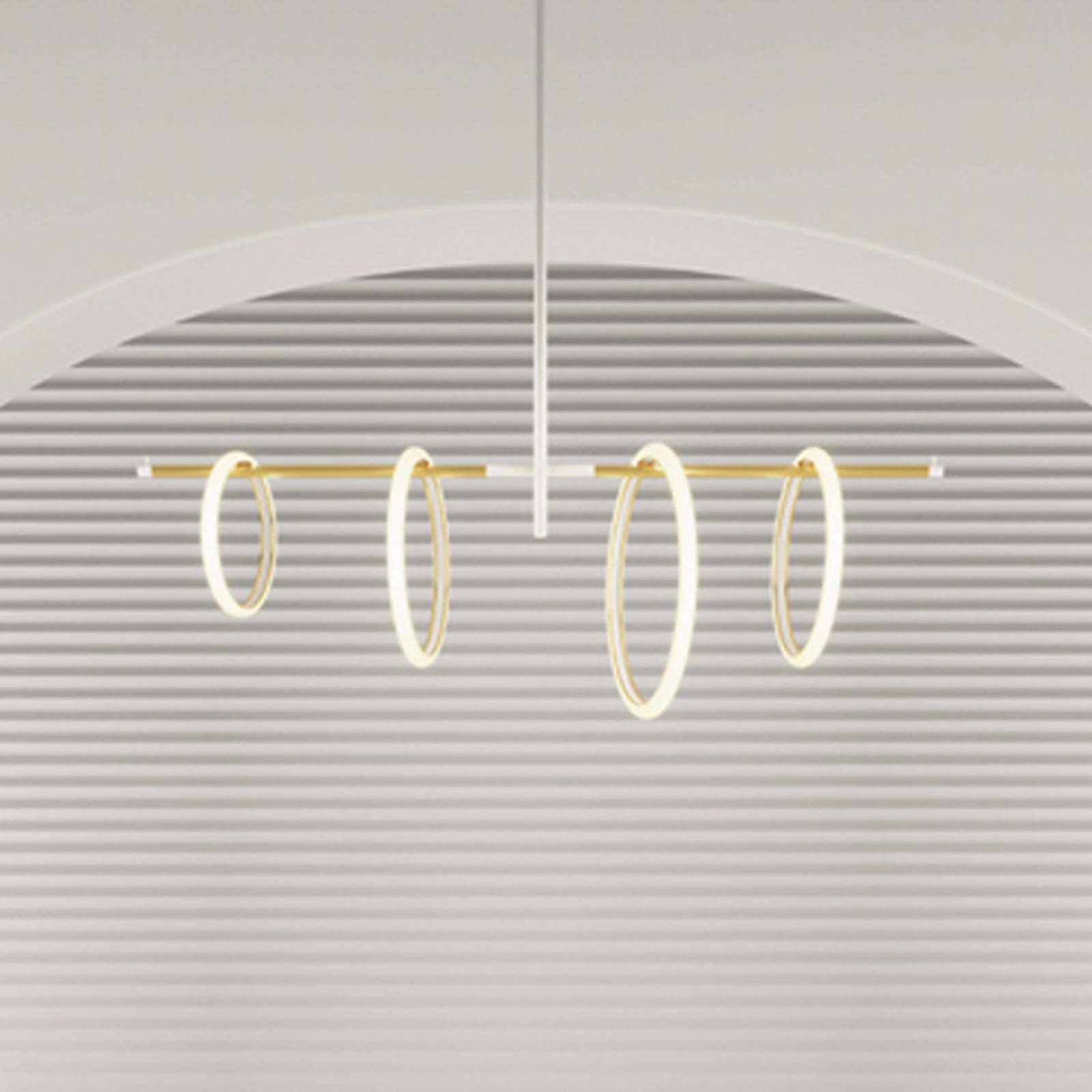 LED-hänglampa Ulaop, fyra ringar, vit