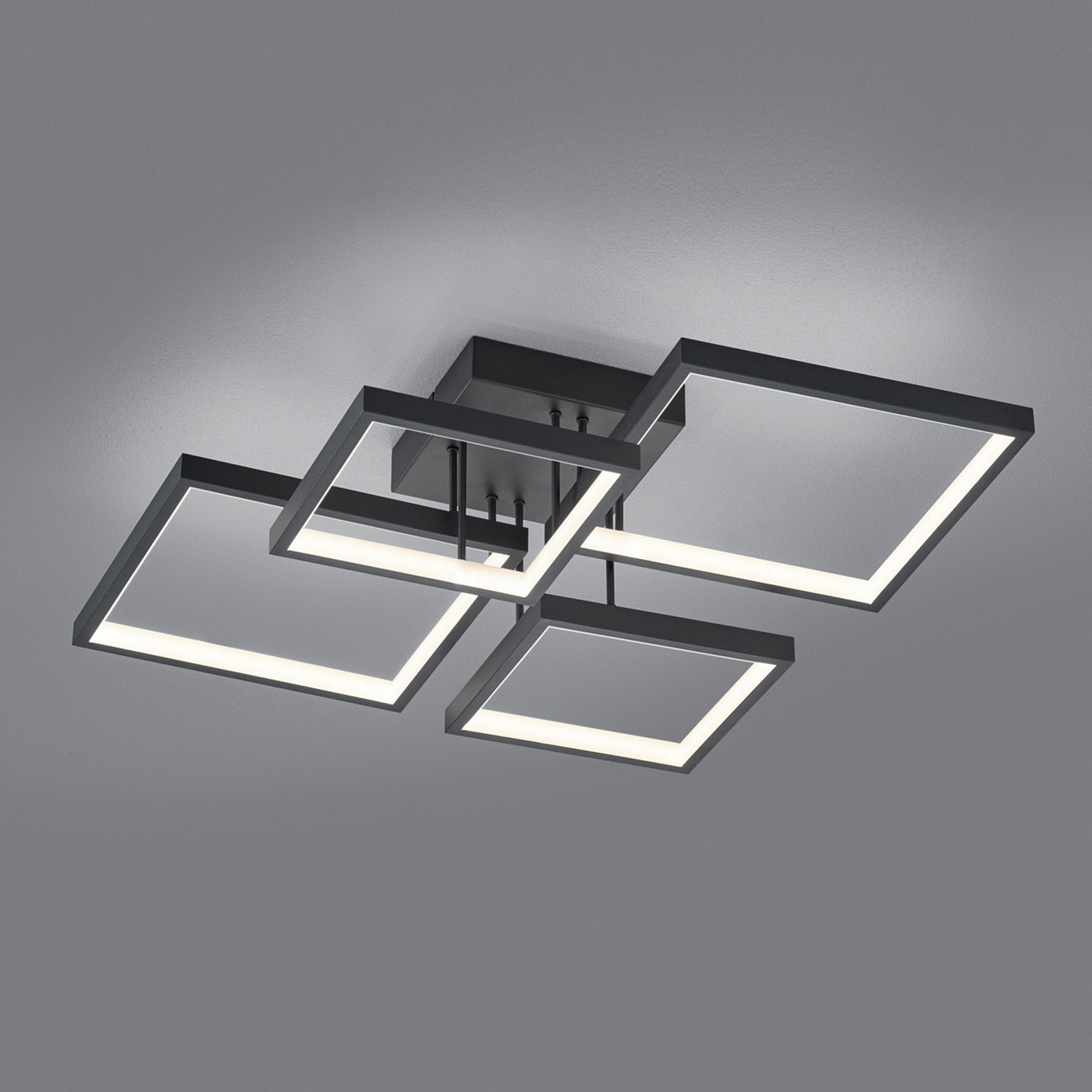 LED-taklampa Sorrento 52 x 52 cm, svart matt