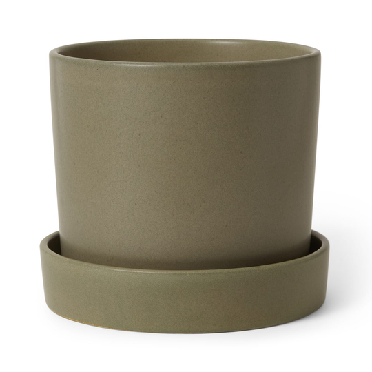 Kruka/Fat Flora Stengods 21cm Beige Grön
