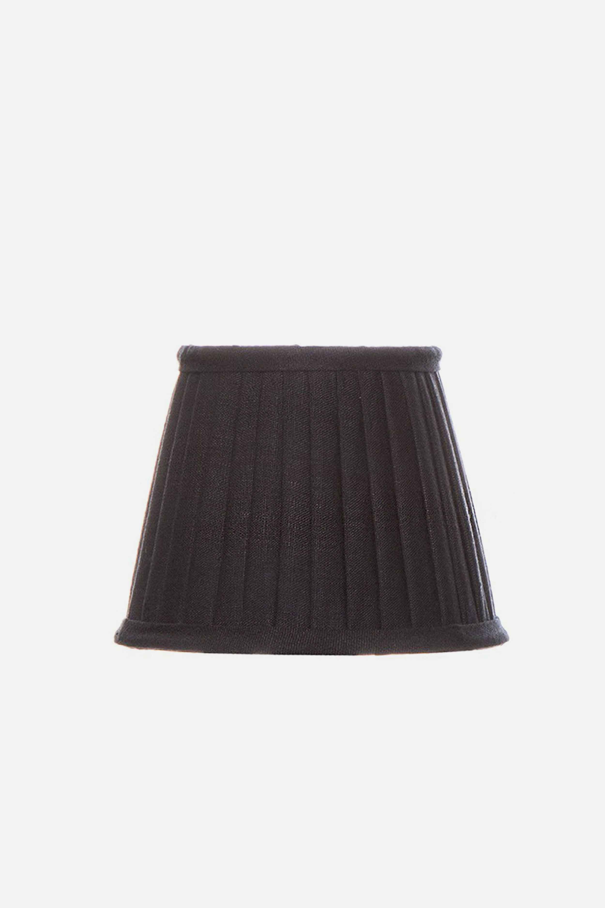 Lampskärm plisserad 20,5 cm svart bomull