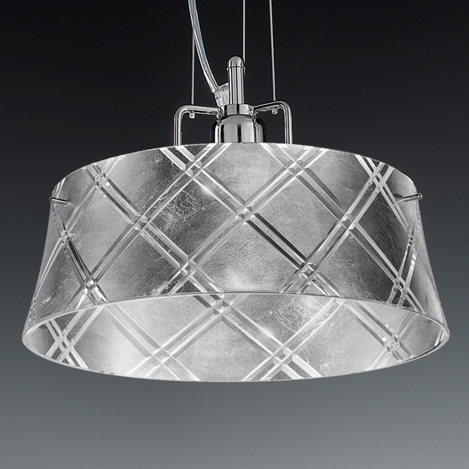 Elegant taklampa CORALLO 30, 1-lågig, silver