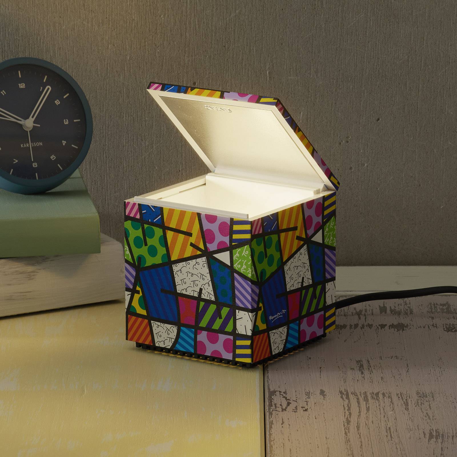 Cini&Nils Cuboluce LED-bordslampa Britto graphic