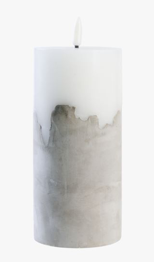 Concrete led-blockljus vit