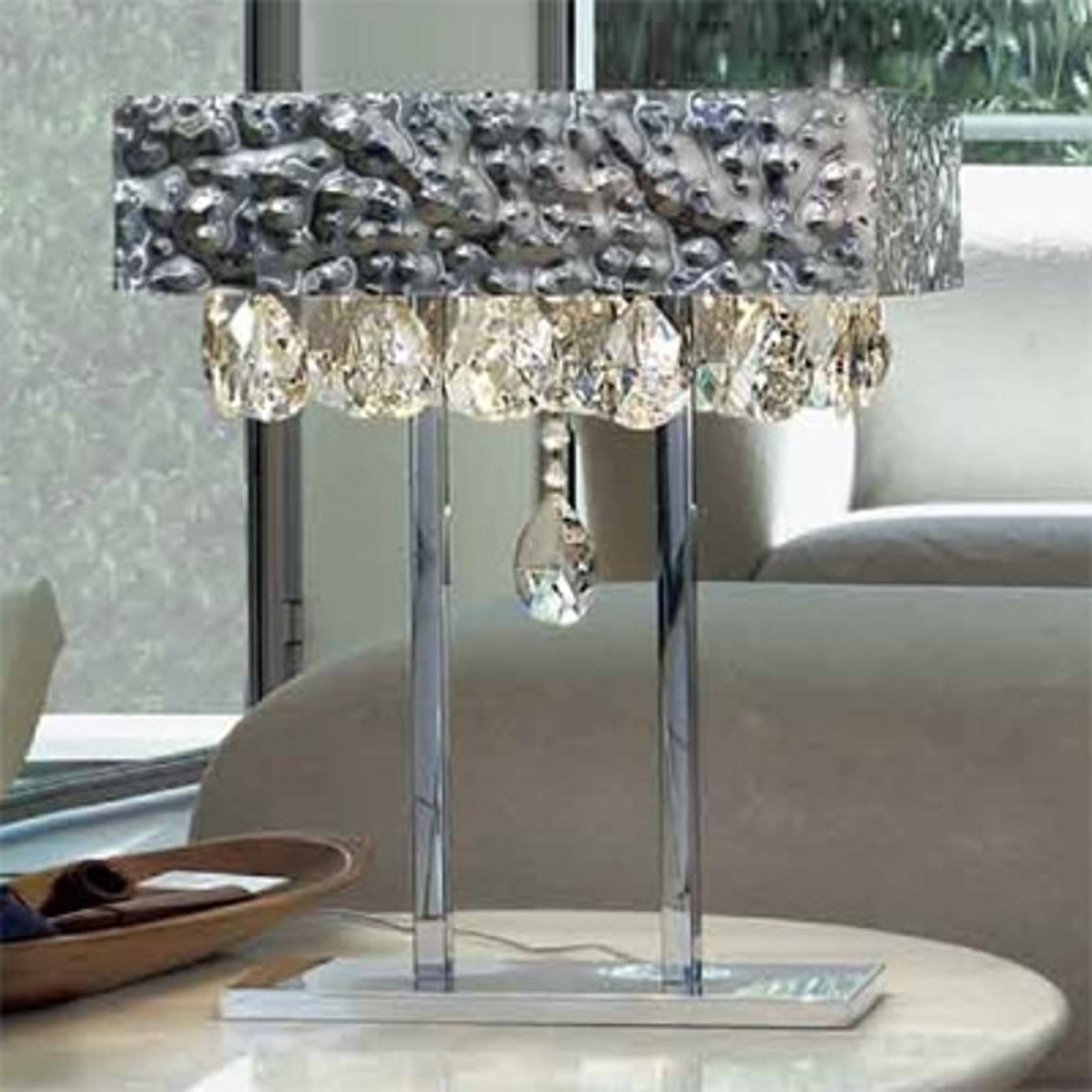 Bordslampa MAGMA med kristallhänge, klar