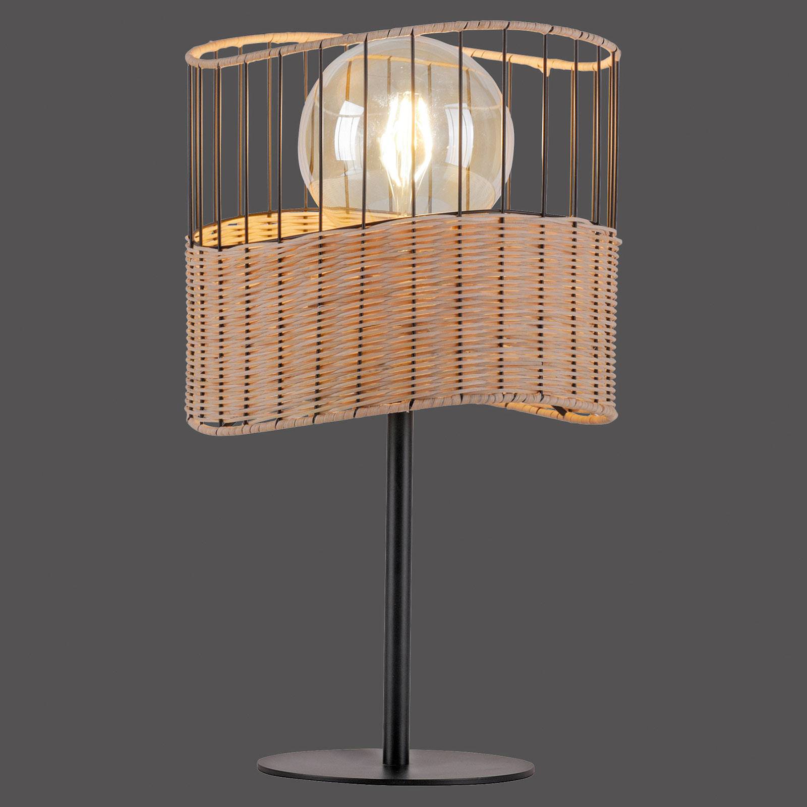 Bordslampa Reed av trä och metall