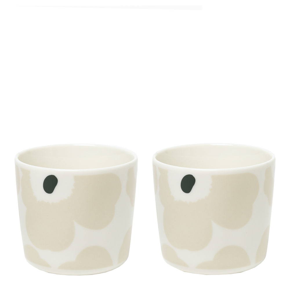 Marimekko - Unikko Mugg 2-pack 20 cl utan öra Beige/Vit