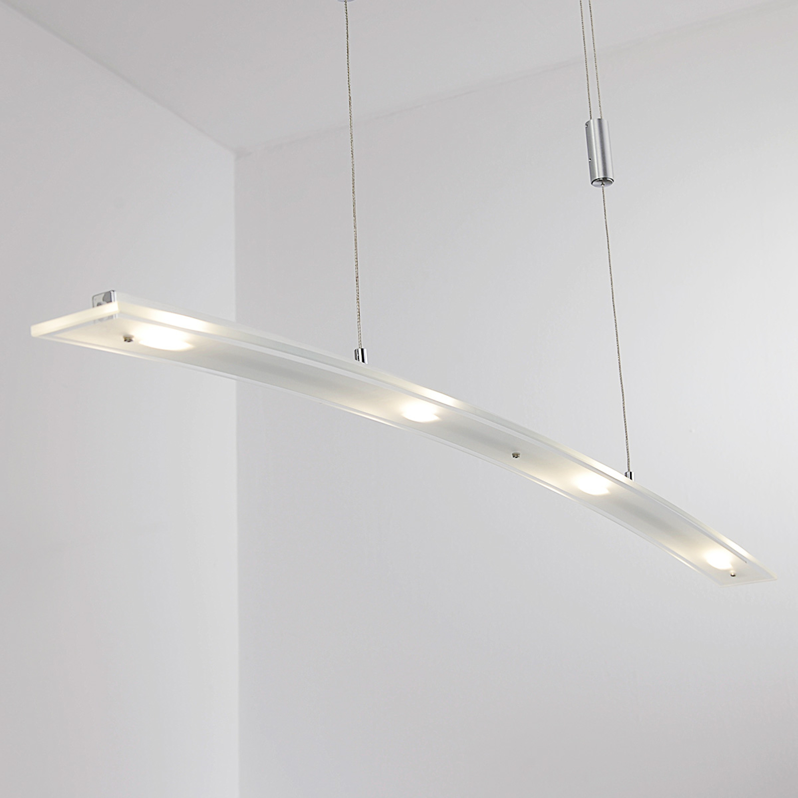 Juna - LED-taklampa med glasskärm, 98 cm lång