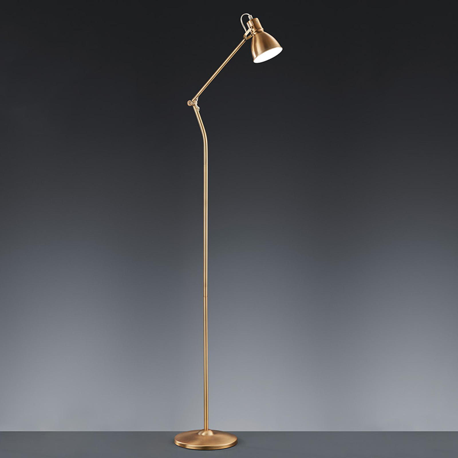 Golvlampa Keali i antik mässing