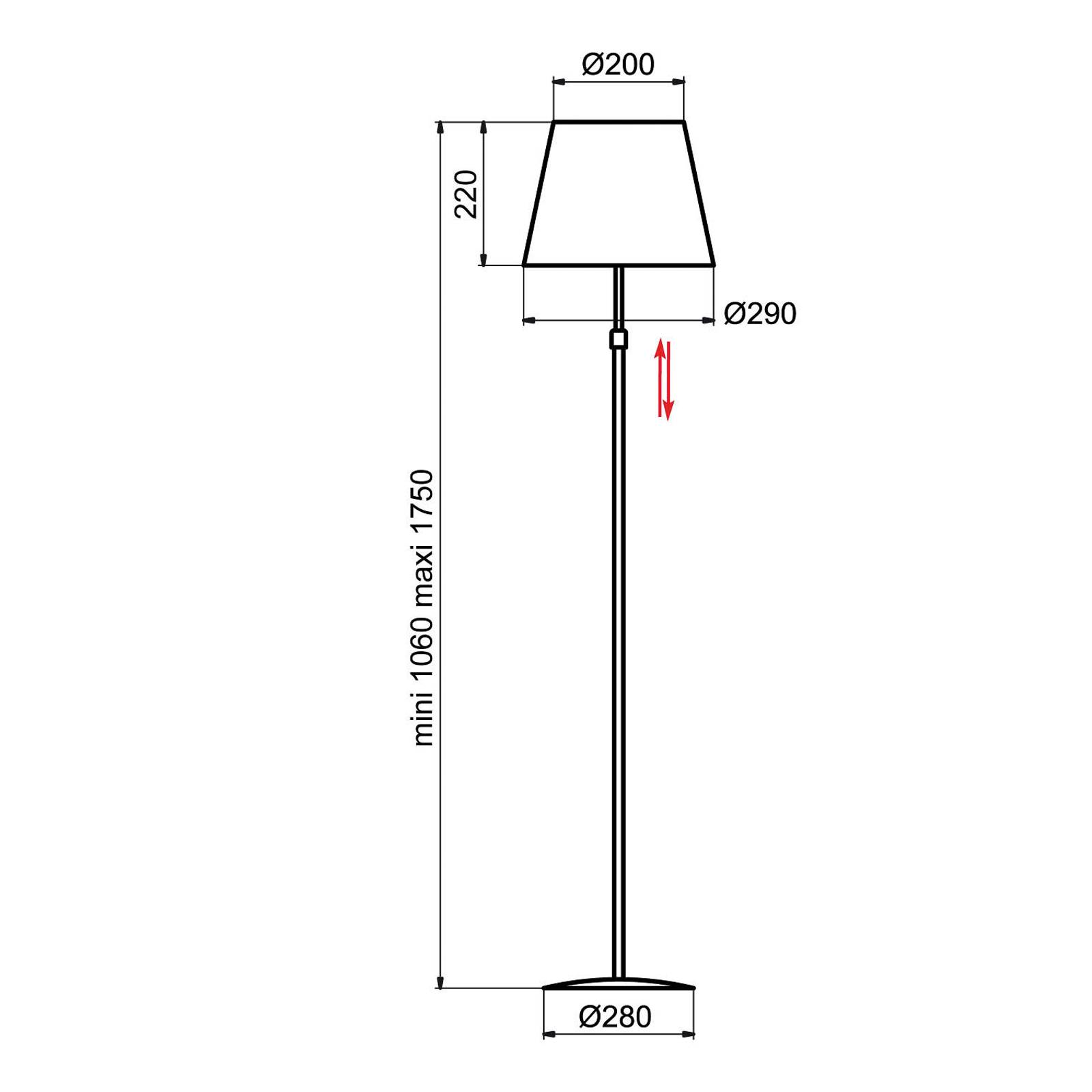 Aluminor Store golvlampa, aluminium/gråbrun
