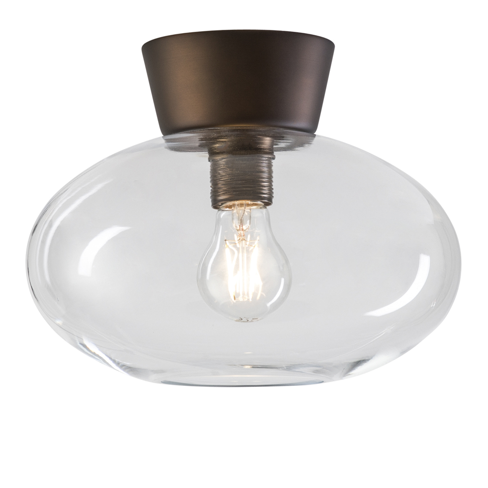 BELID - Bullo Taklampa Plafond 27 cm Oxid/Klar Glas