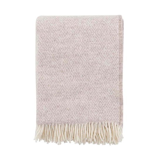 Stella pläd lammull beige Klippan Yllefabrik