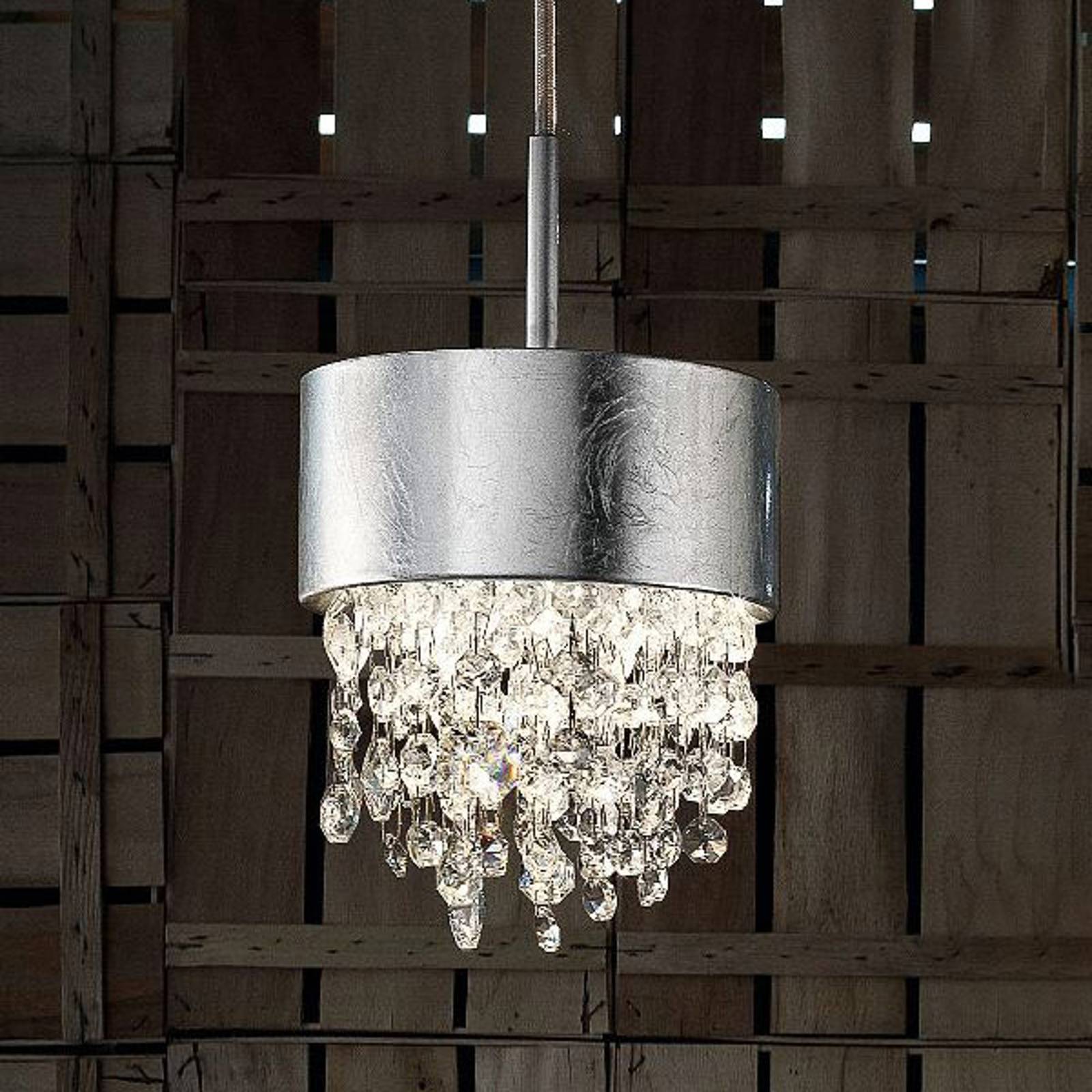 LED-hänglampa Olà S2 15, Ø 15 cm bladsilver/klar