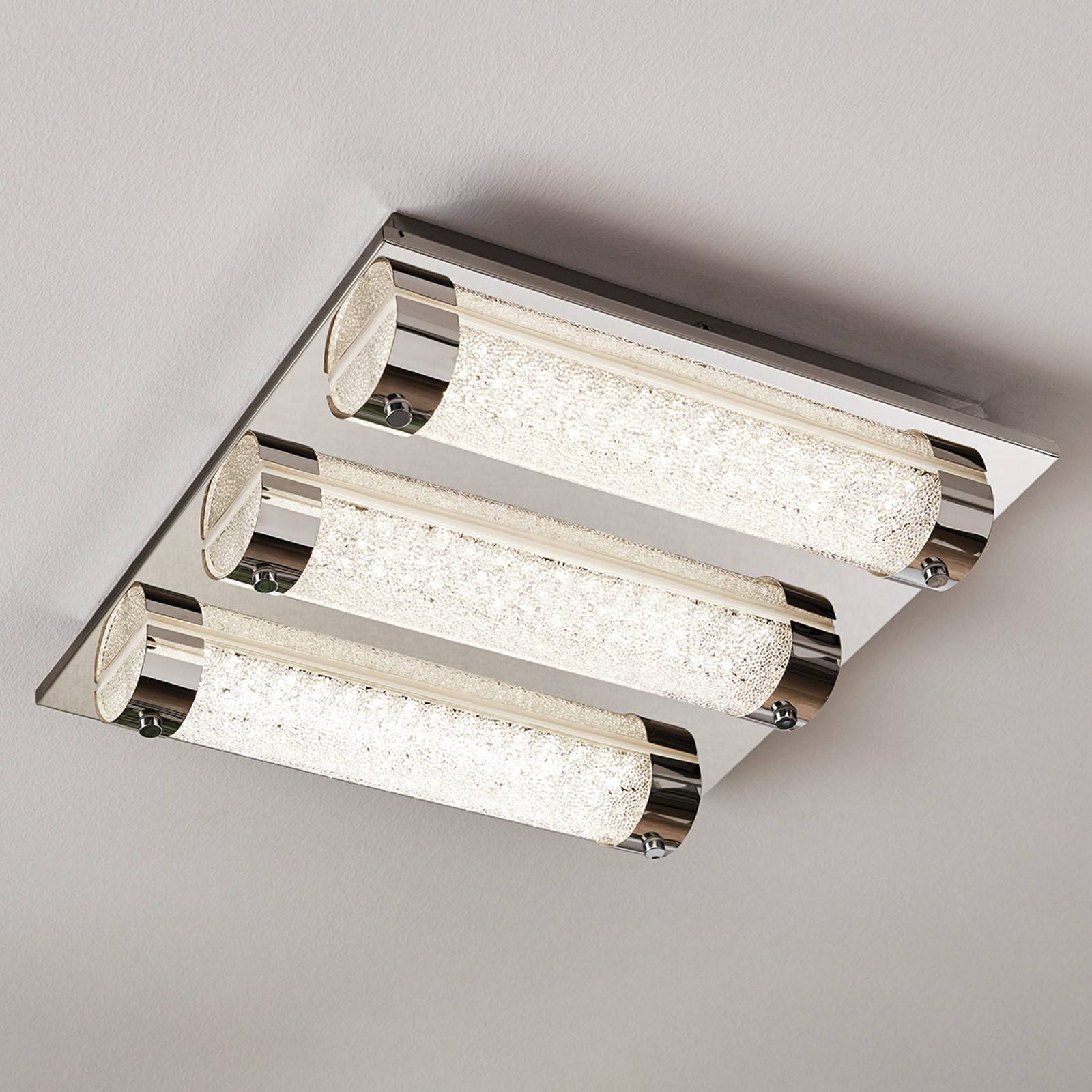 LED-taklampa Tolorico, 35 cm kvadratisk