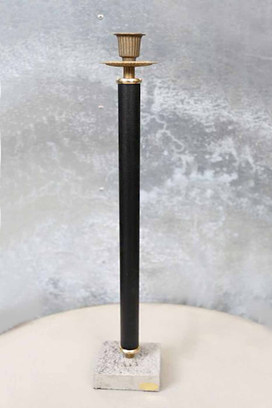 Ljusstake med cementfot 50 cm svart