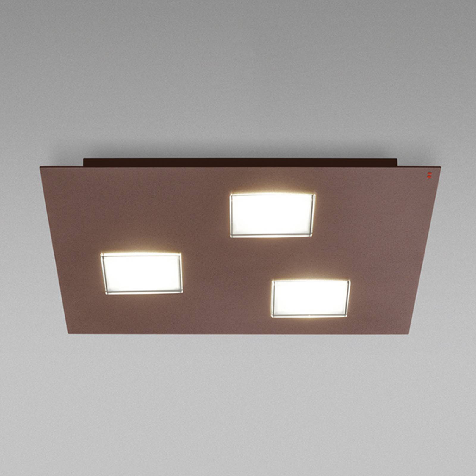 Fabbian Quarter – svart LED-taklampa 3 lampor
