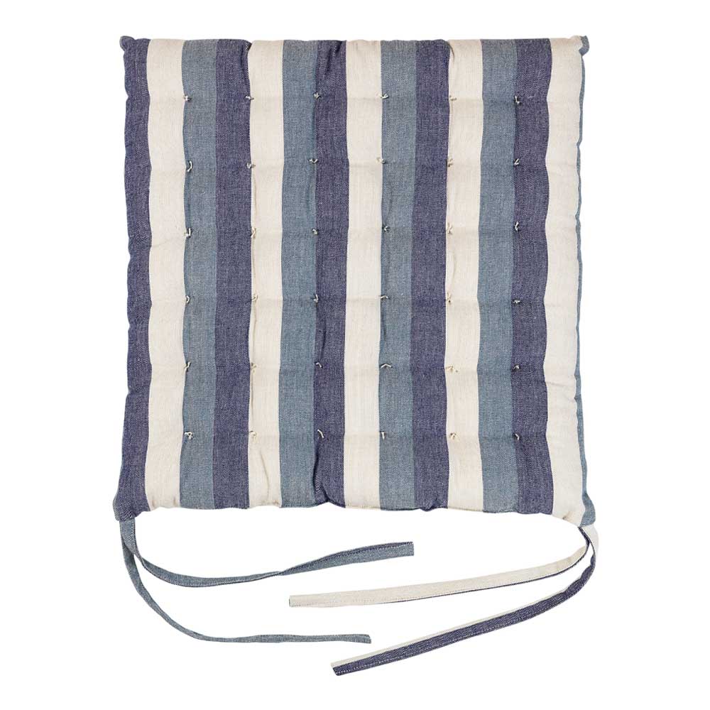 Broste Copenhagen - Ava Sittdyna Randig 40x40x4 cm Blårandig