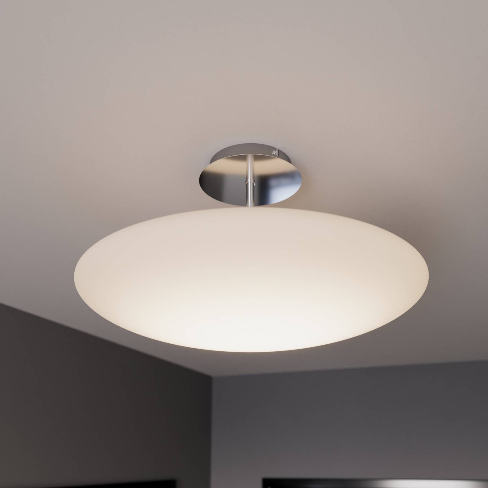 LED-taklampa Gunda i opalglas, vit