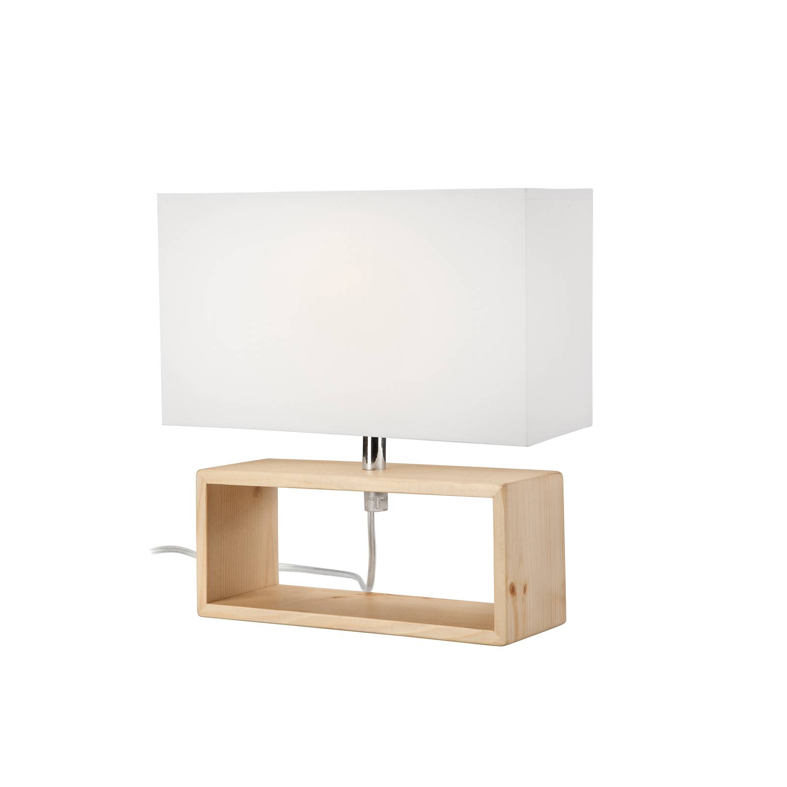 Bordslampa Faxa, rektangulär form, natur/vit