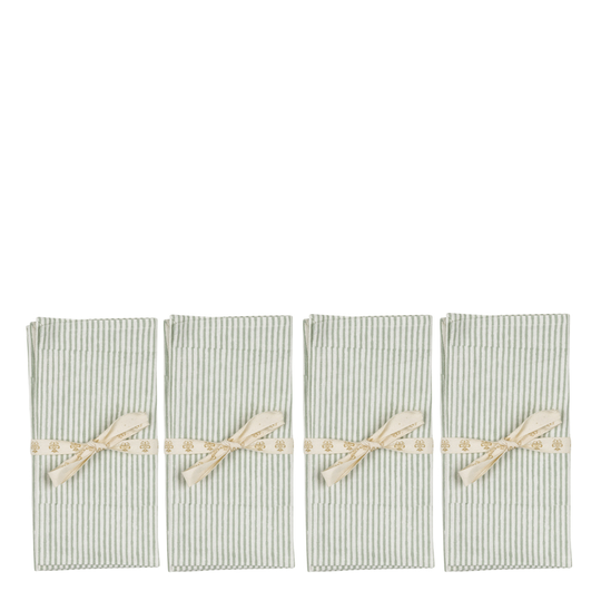 Chamois - Stripe Randig Servett 4-pack 50x50 cm Seafoam