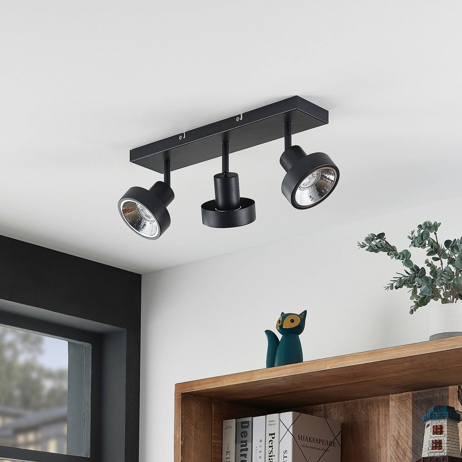 Lindby Ignacio taklampa, 3 lampor svart