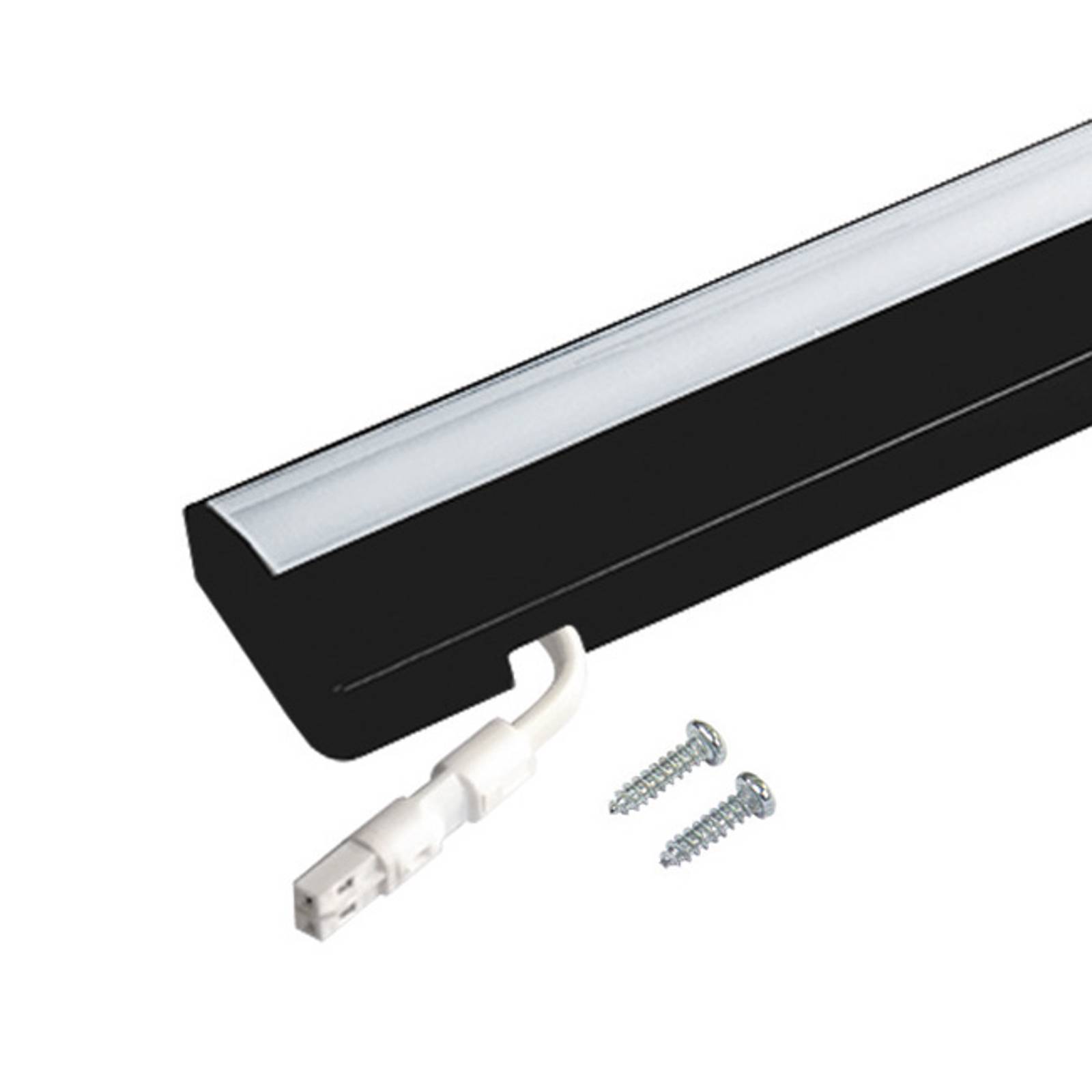 LED-bänklampa Dynamic ModuLite F, svart, 60 cm