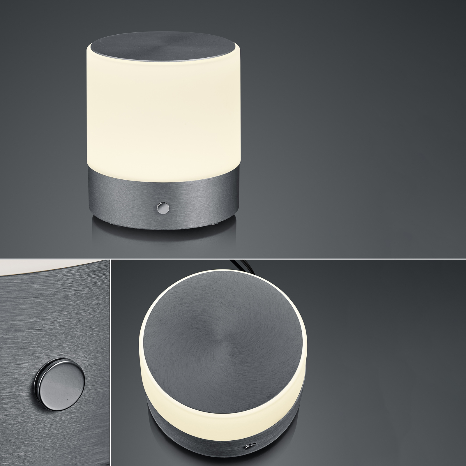 BANKAMP Button LED-bordslampa höjd 18,5 antracit