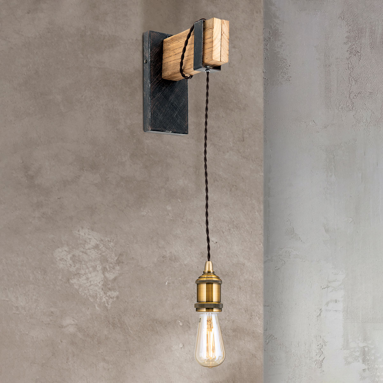 Vägglampa Cellar av trä, 1 lampa