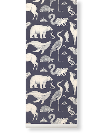 Katie Scott Tapet Animals Dark Blue