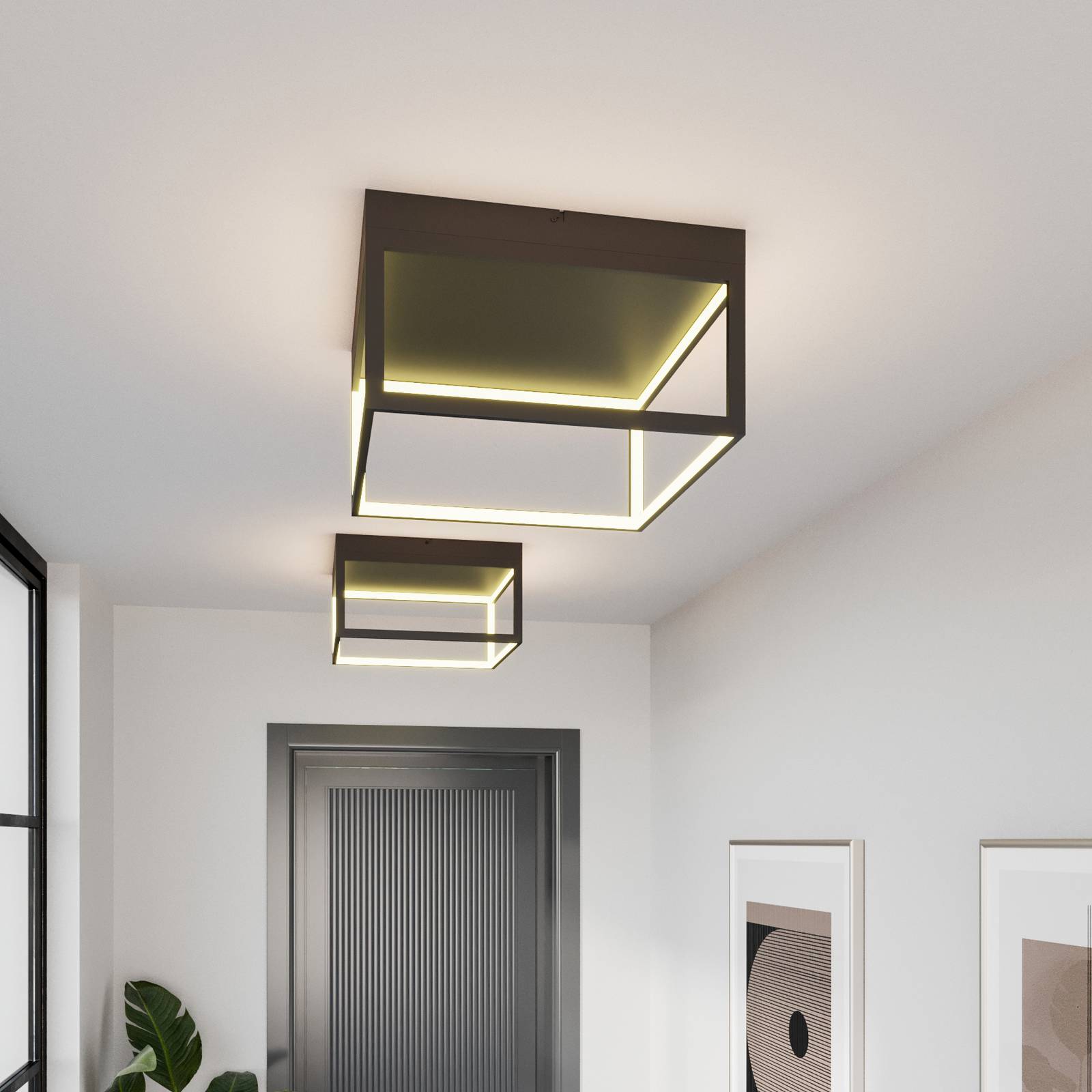 Lucande Byrana LED-taklampa, kvadratisk