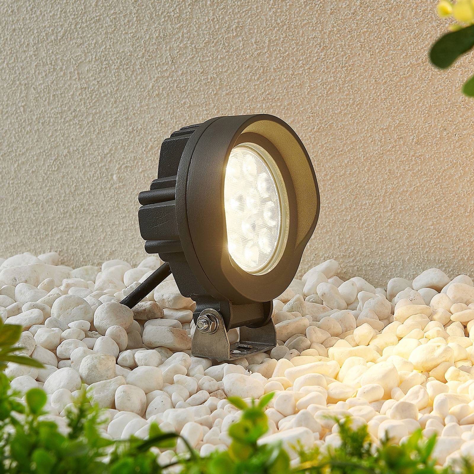 Lindby Emar LED-markspettspotlight i mörkgrått