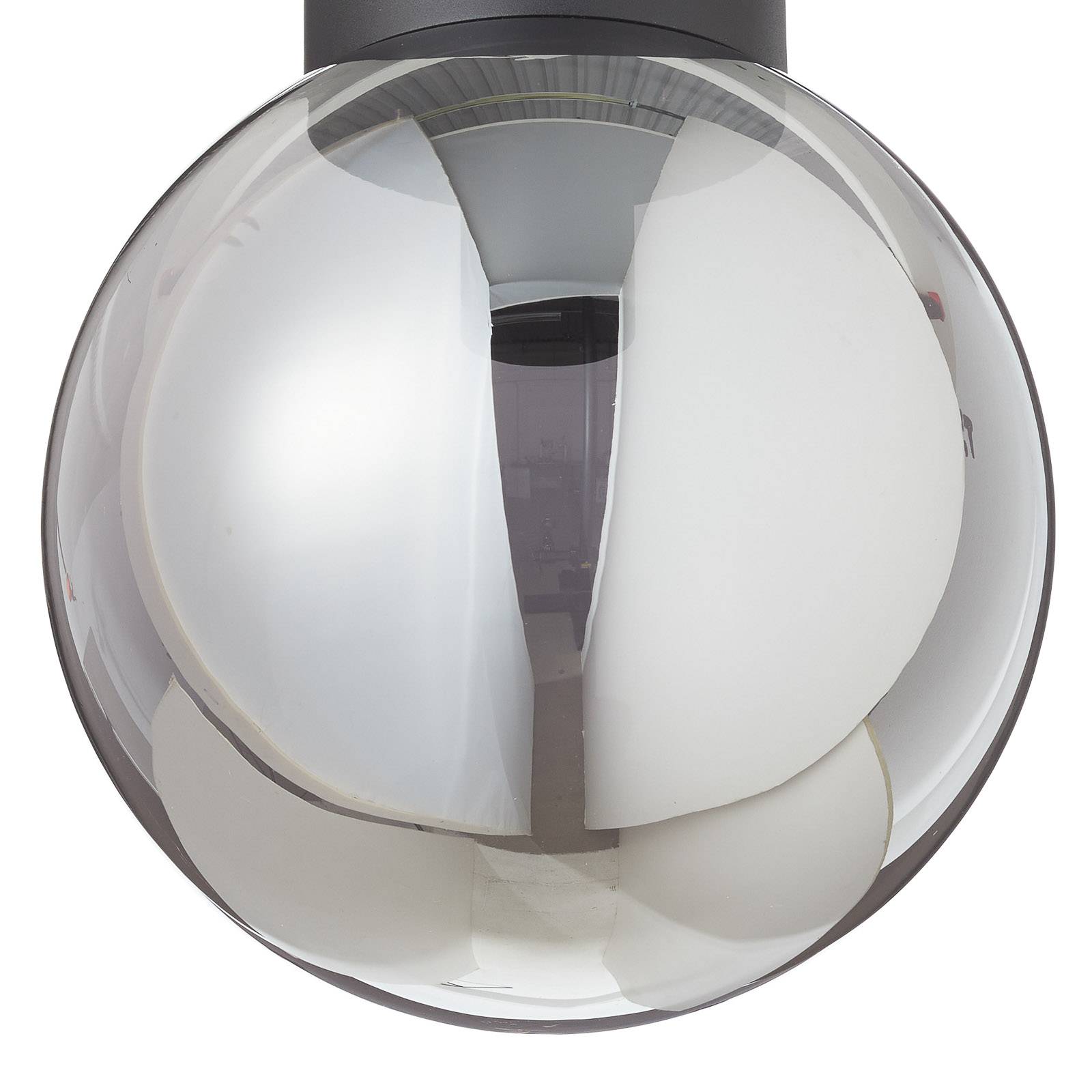 Taklampa Astro, kulglas, rökgrå, Ø 25 cm