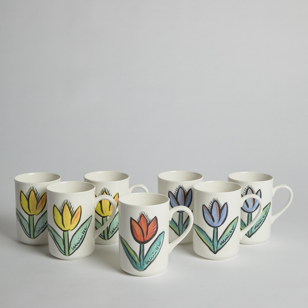 Vintage - SÅLD Muggar "Tulipa" 9 st Ulrica Hydman Vallien