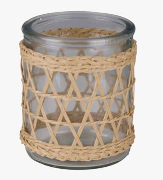 Straw värmeljushållare natur