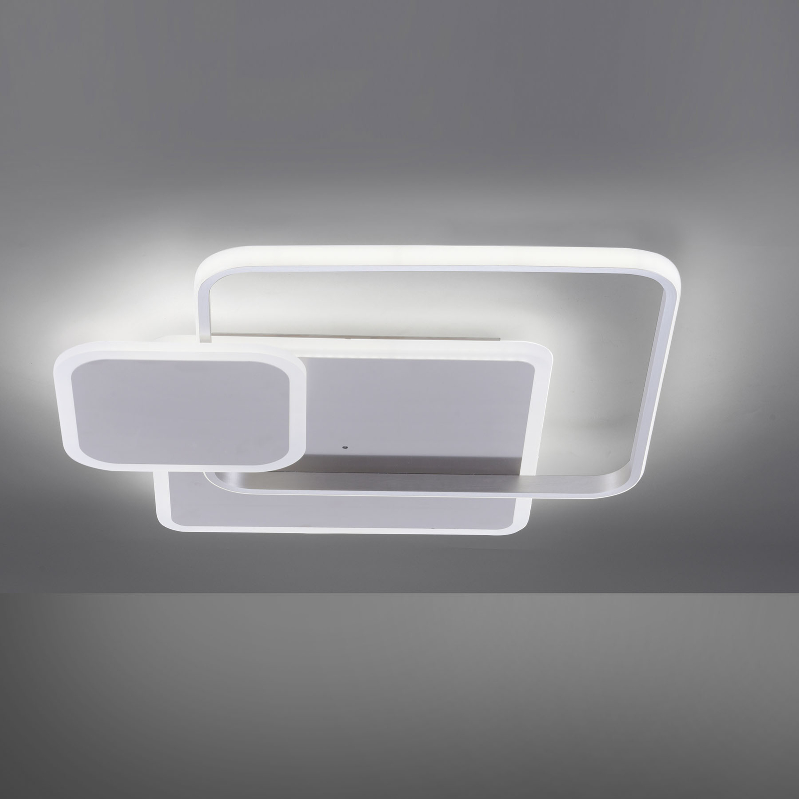 LED-taklampa Emilio med fjärrkontroll, kantig