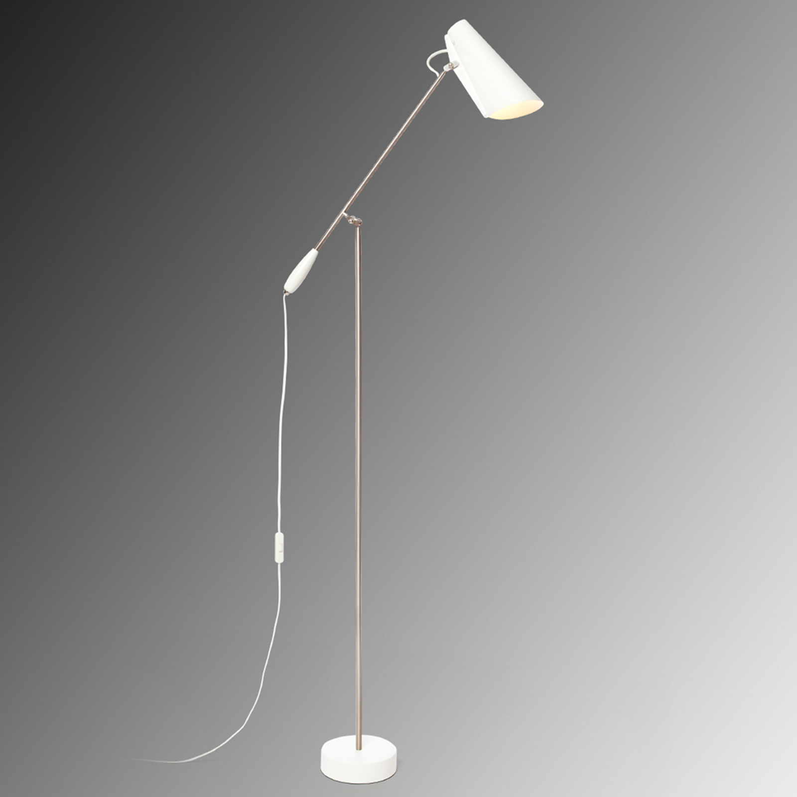 Vit retro-golvlampa Birdy