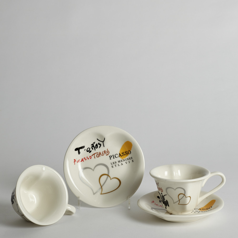 Vintage - Koppar med Fat, Picasso Art Collection 2 st