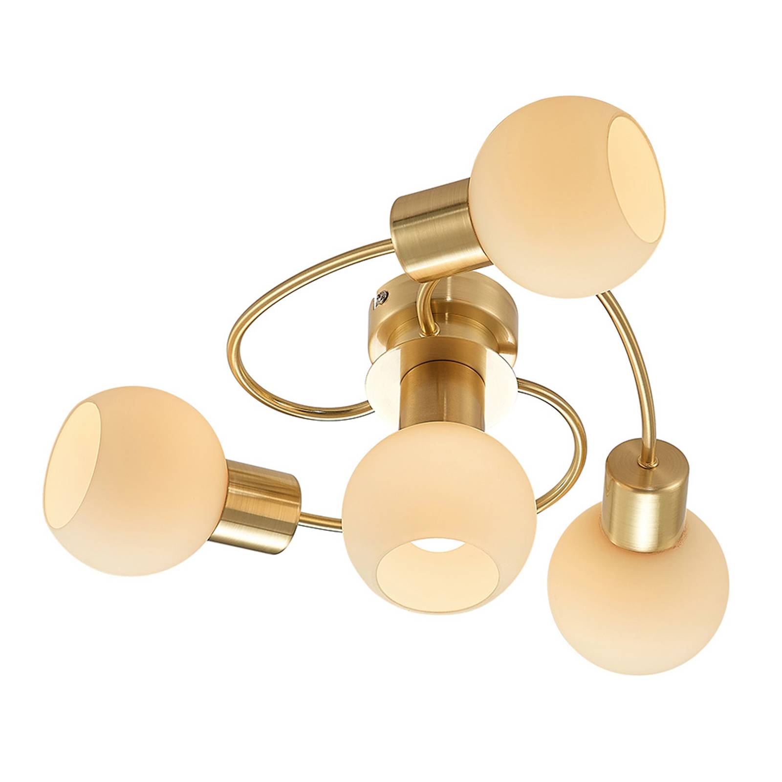 Lindby LED-taklampa Ciala, 4 lampor, mässing