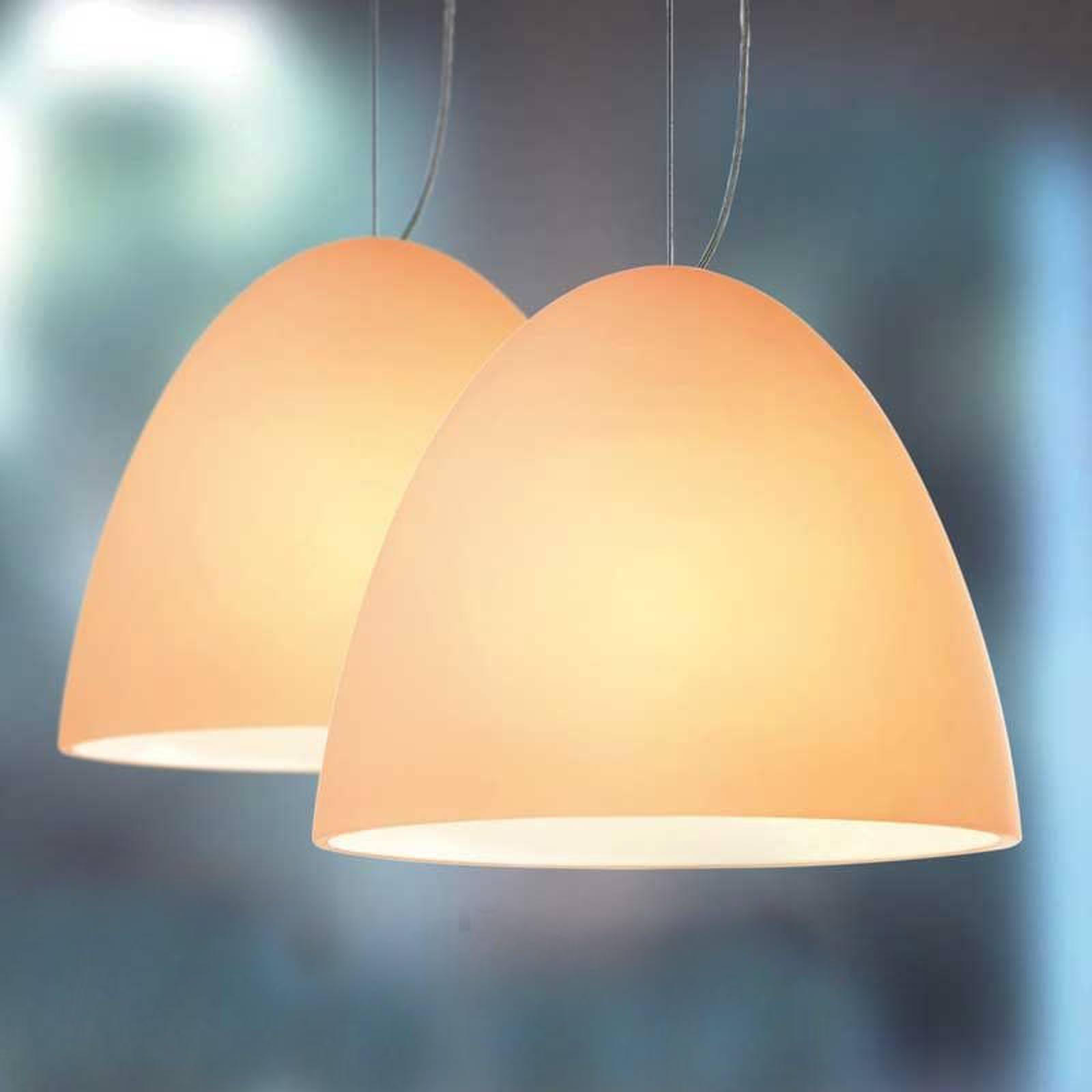 Sandfärgad hänglampa BELL 21 cm, 2 ljuskällor